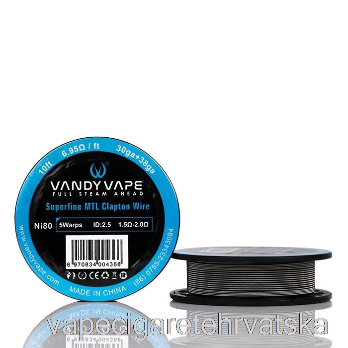 Vape Cigarete Vandy Vape Superfine Mtl žice Koluti - 10 Stopa 6.95 Ohm Ni80 Clapton žica